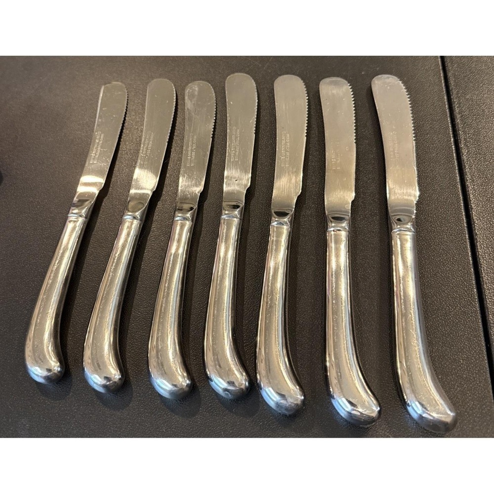 Reed Barton Select Hancock Dinner Knives Pistol Handle‎ Stainless Korea Set Of 7